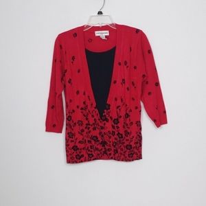 Cathy Daniels Faux Tank with Cardigan Sweater